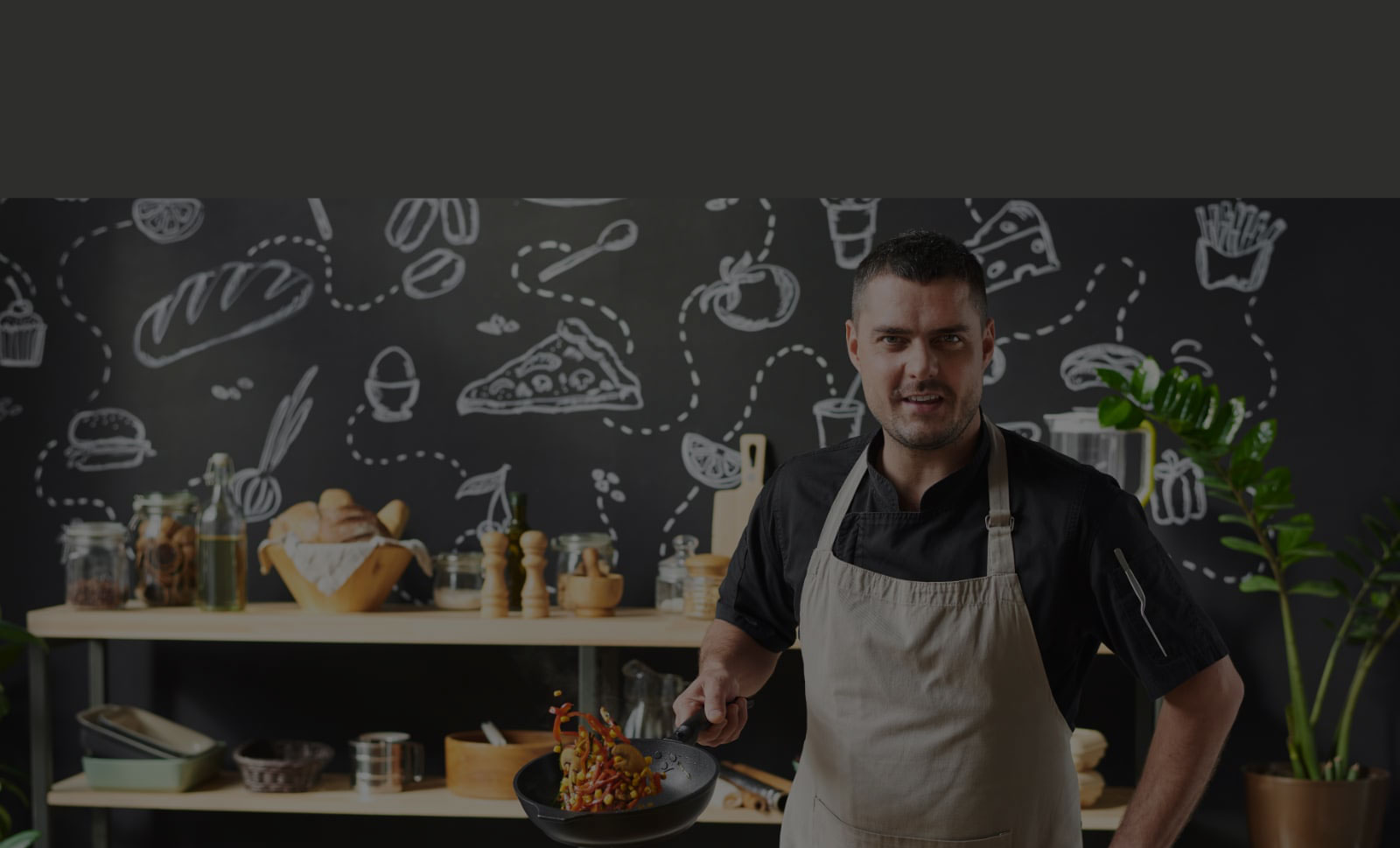 Chef in a kitchen preparing food